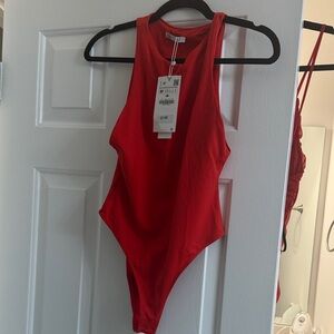Zara Vibrant Red Bodysuit